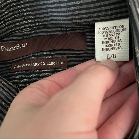 Perry Ellis Embellished Dress Shirt Button Down - Picture 7 of 9